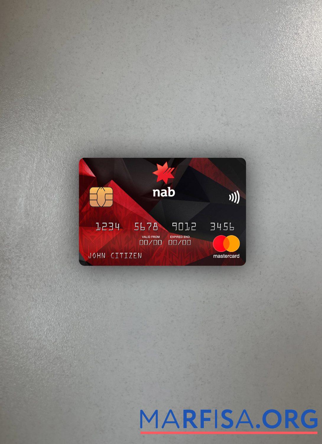 Blank USA NAB bank mastercard photolook front download for verification